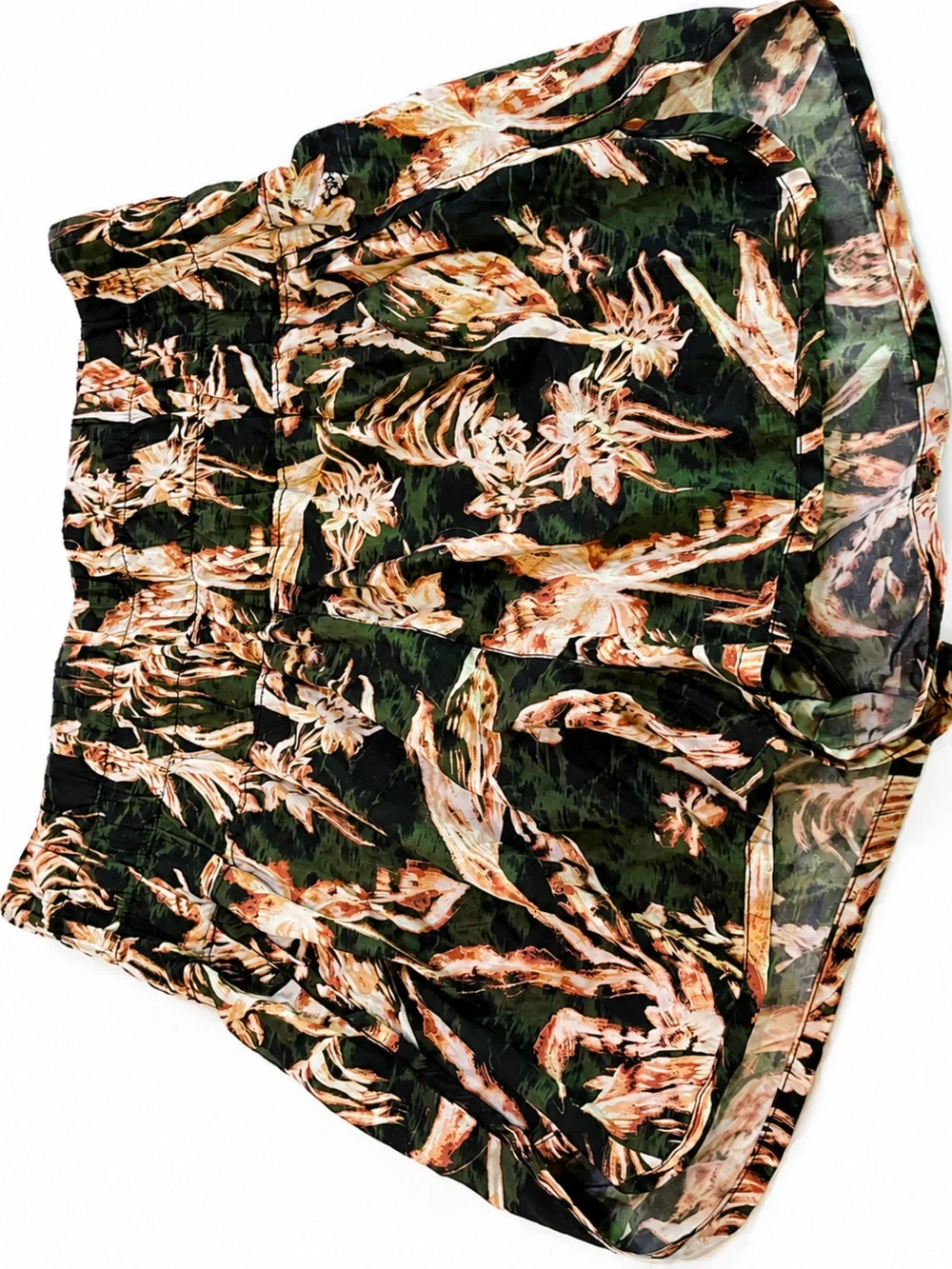 Free People FP Movement Floral Bird Print Lined Running Shorts Back Mesh Pocket